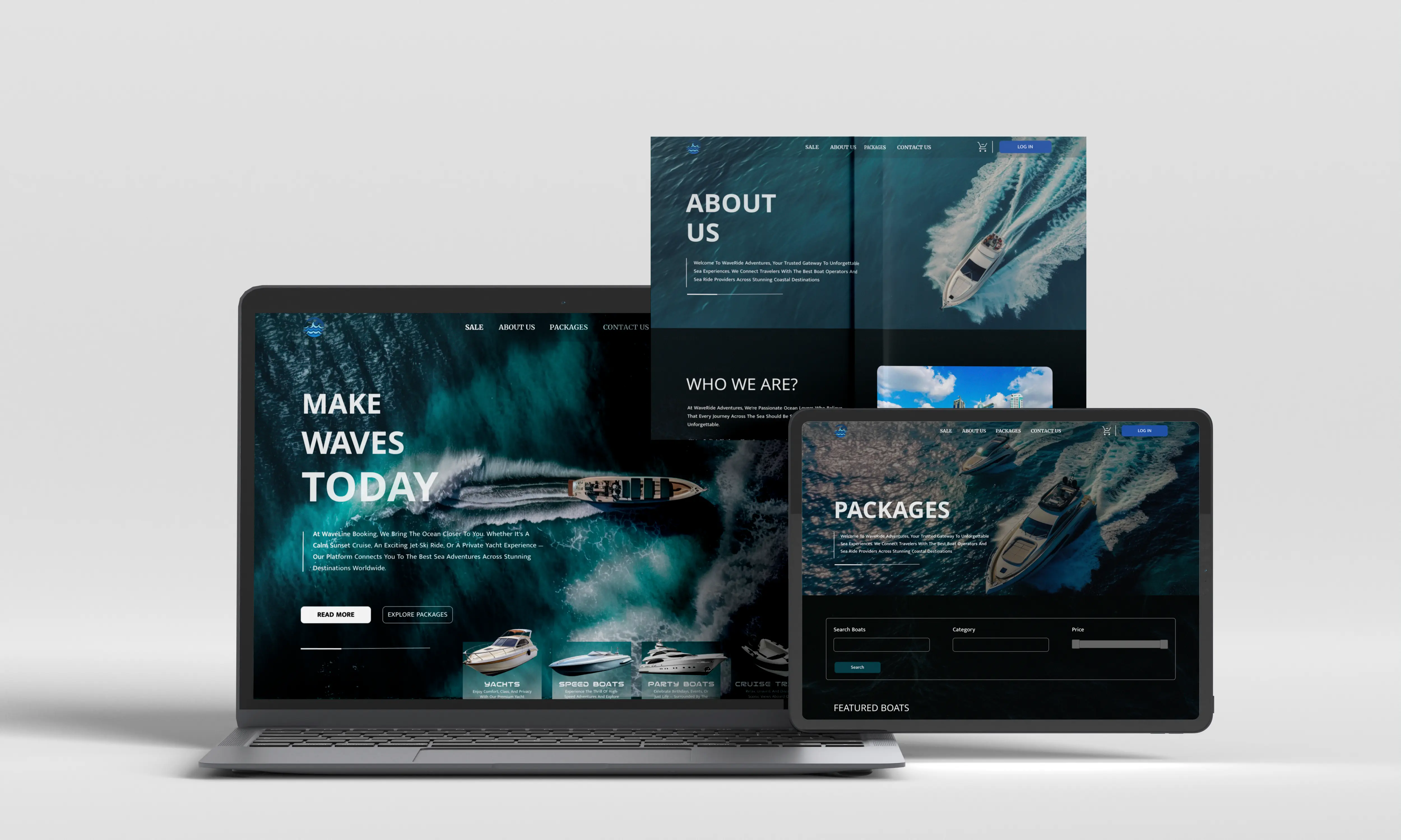 Marine — Boat Rides — Web Application