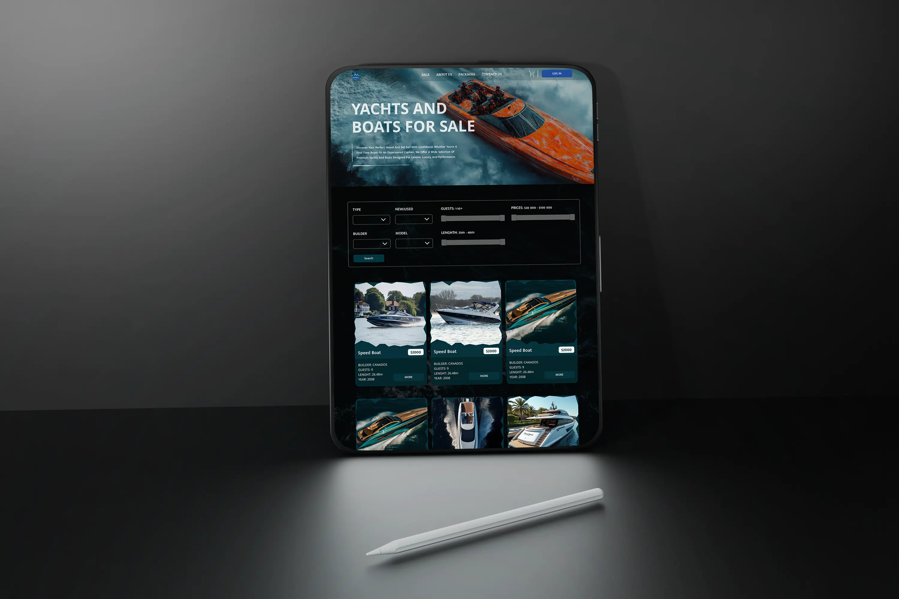 Marine — Boat Rides — Web Application UI